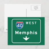 Memphis, TN Road Sign Postkarte (Vorne/Hinten)