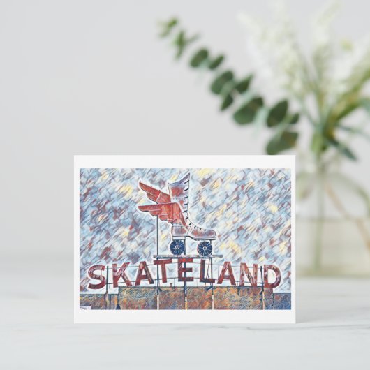 Memphis, TN Skateland-Zeichenmalerei Postkarte (Stehend Vorderseite)