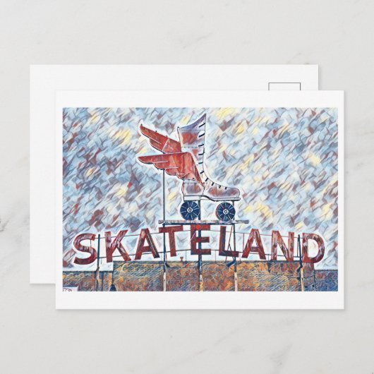 Memphis, TN Skateland-Zeichenmalerei Postkarte (Vorne/Hinten)