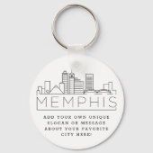 Memphis, TN Stylized Skyline | Benutzerdefinierter Schlüsselanhänger (Vorderseite)