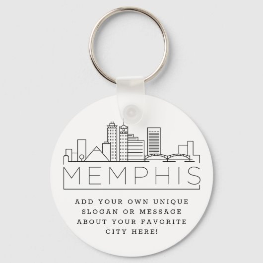 Memphis, TN Stylized Skyline | Benutzerdefinierter Schlüsselanhänger (Vorderseite)