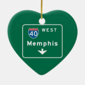 Memphis, TN-Verkehrsschild Keramik Ornament (Hinten)