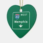 Memphis, TN-Verkehrsschild Keramik Ornament (Links)