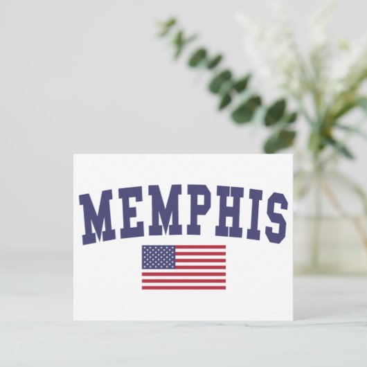 Memphis US-Flagge Postkarte (Stehend Vorderseite)