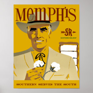 Memphis.  Vintages Art-Reise-Plakat Poster