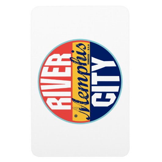 Memphis-Vintages Etikett Magnet (Vertikal)