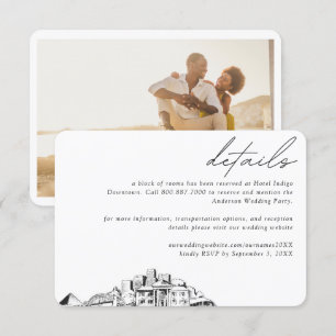 Memphis Wedding Hotel Zimmerblockdetails Begleitkarte