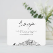 Memphis Wedding Minimalistisch Sketch UAWG Begleitkarte (Stehend Vorderseite)