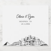 Memphis Wedding Personalisiert Champagne Label Schaumweinetikett (Einzelnes Label)