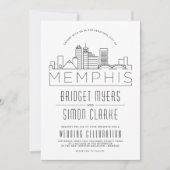 Memphis Wedding | Stilisierte Skyline-Einladung Einladung (Vorderseite)