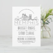 Memphis Wedding | Stilisierte Skyline-Einladung Einladung (Stehend Vorderseite)