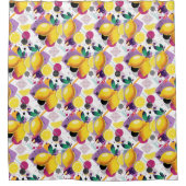 Memphis Zitronen Duschvorhang (Vorderseite)