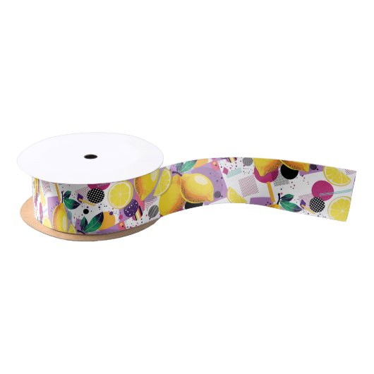 Memphis Zitronen Satinband (Spule)