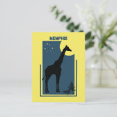 Memphis Zoo Tennessee Vintage Giraffe Postkarte (Stehend Vorderseite)