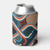 Memphismuster, moderne Farbstreifen, Retro. Dosenkühler (Kanne Vorderseite)