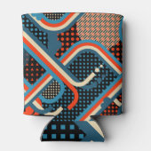 Memphismuster, moderne Farbstreifen, Retro. Dosenkühler (Rückseite)