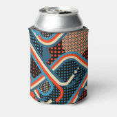 Memphismuster, moderne Farbstreifen, Retro. Dosenkühler (Kanne Rückseite)