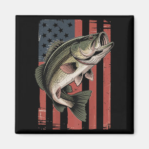 Men American Flag Patriotic Largemouth B F Magnet