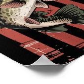 Men American Flag Patriotic Largemouth B F Poster (Ecke)