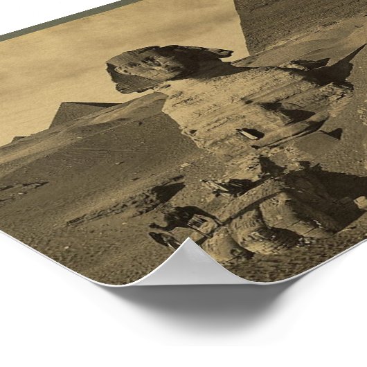 Men and Camels on the Paw of the Sphinx, Pyramids Poster (Ecke)