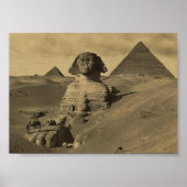Men and Camels on the Paw of the Sphinx, Pyramids Poster (Vorne)