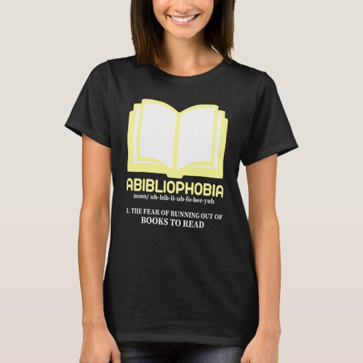 Men and Women Bookworm Reader Abibliophobia T-Shirt (Vorderseite)