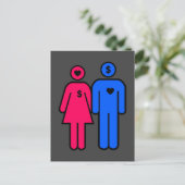 Men and Women Postkarte (Stehend Vorderseite)