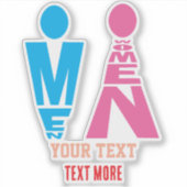 Men and Women Typography Icon Design Aufkleber (Vorderseite)