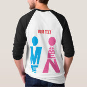 Men and Women Typography Icon Design – Bold Pink & T-Shirt (Rückseite)
