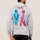 Men and Women Typography Icon Design Hoodie (Rückseite)
