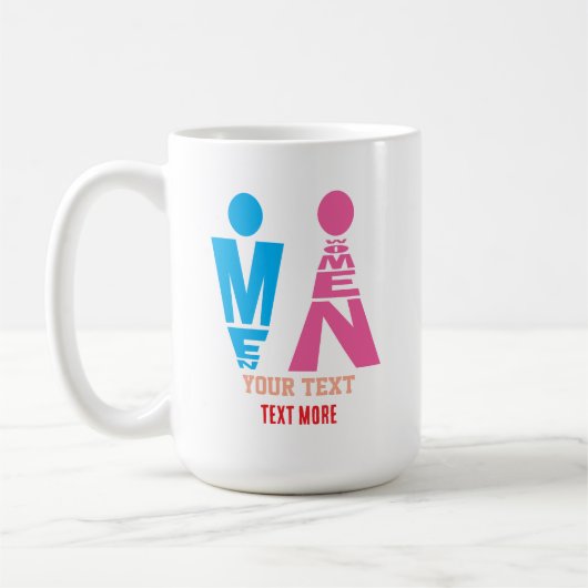 Men and Women Typography Icon Design Kaffeetasse (Links)
