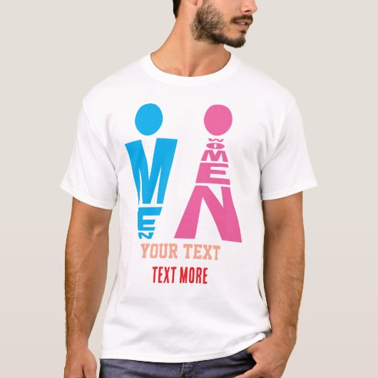 Men and Women Typography Icon Design T-Shirt (Vorderseite)