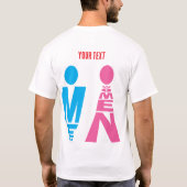 Men and Women Typography Icon Design T-Shirt (Rückseite)