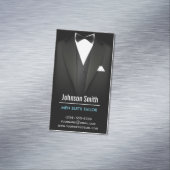 Men Anzugs Tailor - Modernes Berufliches Schwarz-w Magnetische Visitenkarte (Beispiel)
