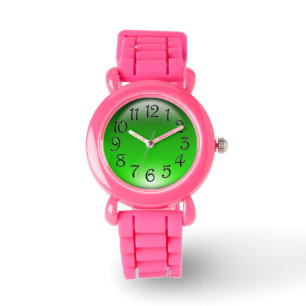 Men Armbanduhr grüne Wählscheibe mit rosa Gürtel