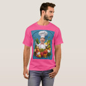 Men Basic Donker T - Shirt mit Koch (Vorne ganz)