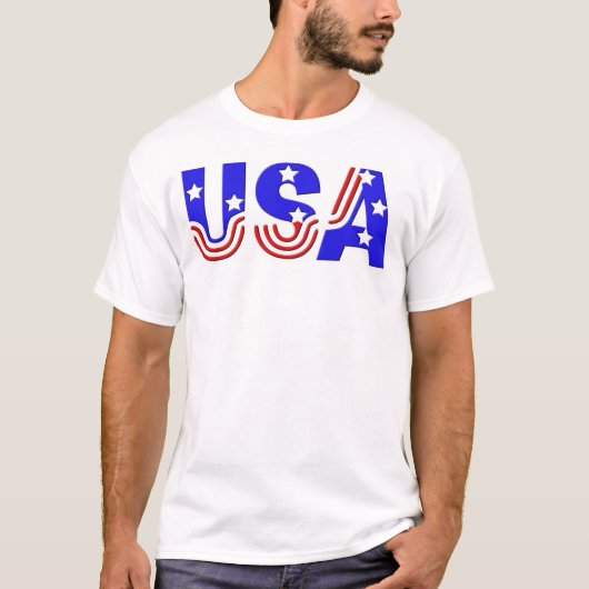 Men Basic T-Shirt - USA in Stars & Stripes (Vorderseite)