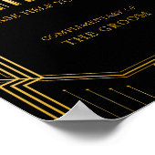 Men Bathroom Basket Wedding Sign | Gatsby Art Deco Poster (Ecke)