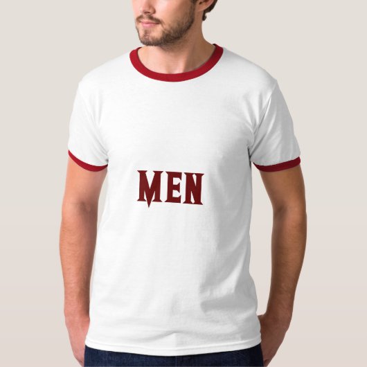 Men Benutzerdefinierter Text Dunkelrot Farbe Männe T-Shirt (Vorderseite)