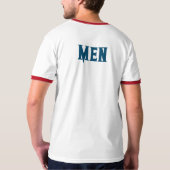 Men Benutzerdefinierter Text Ozean Blue Mens Basic T-Shirt (Rückseite)