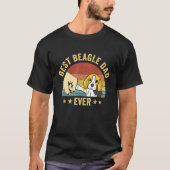 Men Bester Beagle Vater je Retro Hund T-Shirt (Vorderseite)