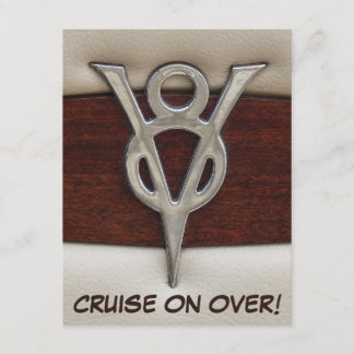 Men Birthday V8 Chrome Emblem Car Theme Einladung