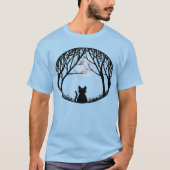 Men Black Cat T - Shirt Bio Cat T-Shirt (Vorderseite)