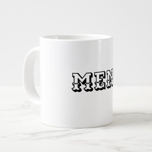 Men Black Color Text Style Jumbo Spezial Tasse Cup (Vorderseite Links)