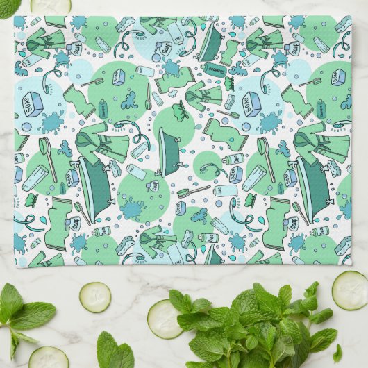 Men Blue Gemustert Geschirrtuch (Gefaltet)