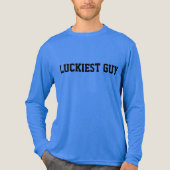 Men Blue "Luckiest Typ" Tri-Blend Shirt (Vorderseite)