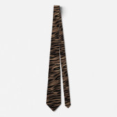 Men Brown Tiger Print Krawatte (Vorderseite)