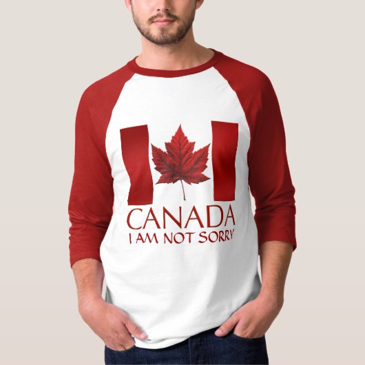 Men Canada Flag Baseball Jersey Sorry Shirt (Vorderseite)