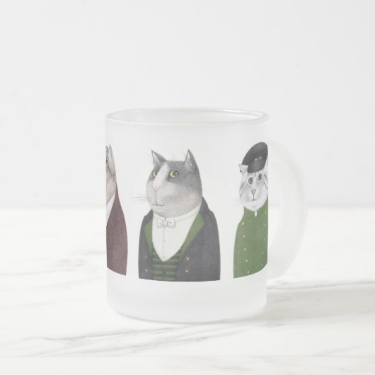 MEN CATS Mattierte Tasse aus Glas (VorderseiteRechts)