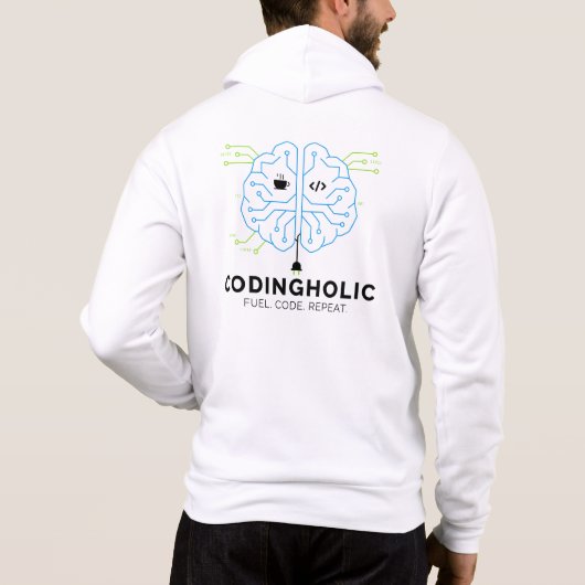 Men Clean Tech Brain Coding Graphic For Coders Hoodie (Rückseite)